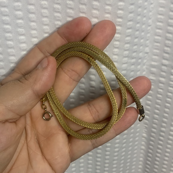 Gold Fine Braided Chain Necklace - Picture 12 of 14